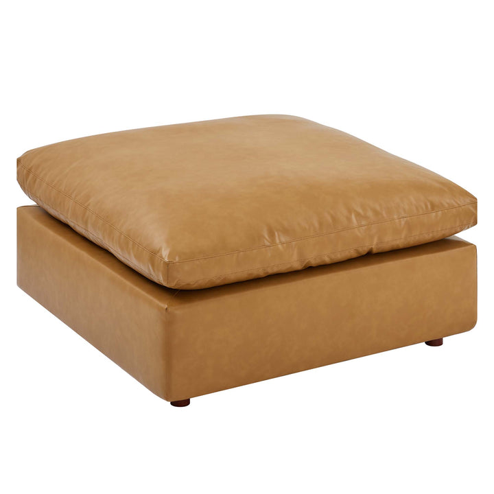 Cozy Deluxe Down Filled Faux Leather Ottoman