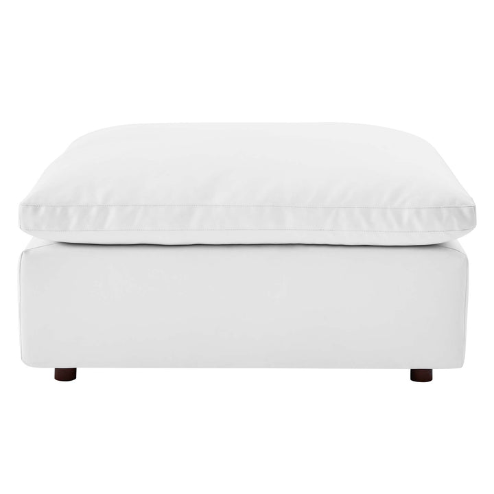 Cozy Deluxe Down Filled Faux Leather Ottoman