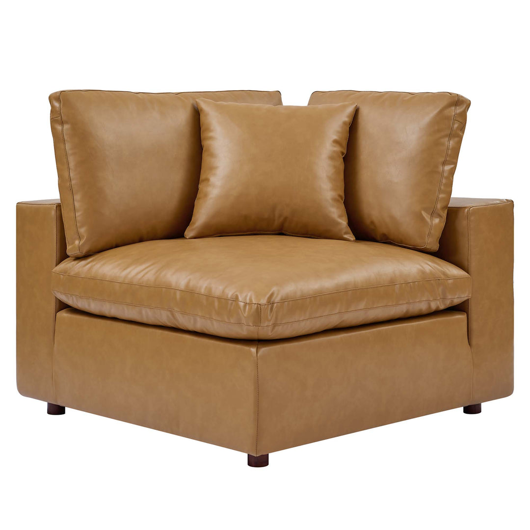 Cascade Deluxe Down-Filled Vegan Leather Corner Chair