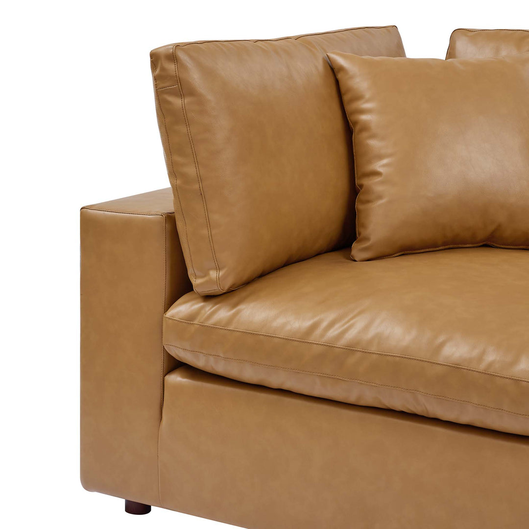 Cascade Deluxe Down-Filled Vegan Leather Corner Chair