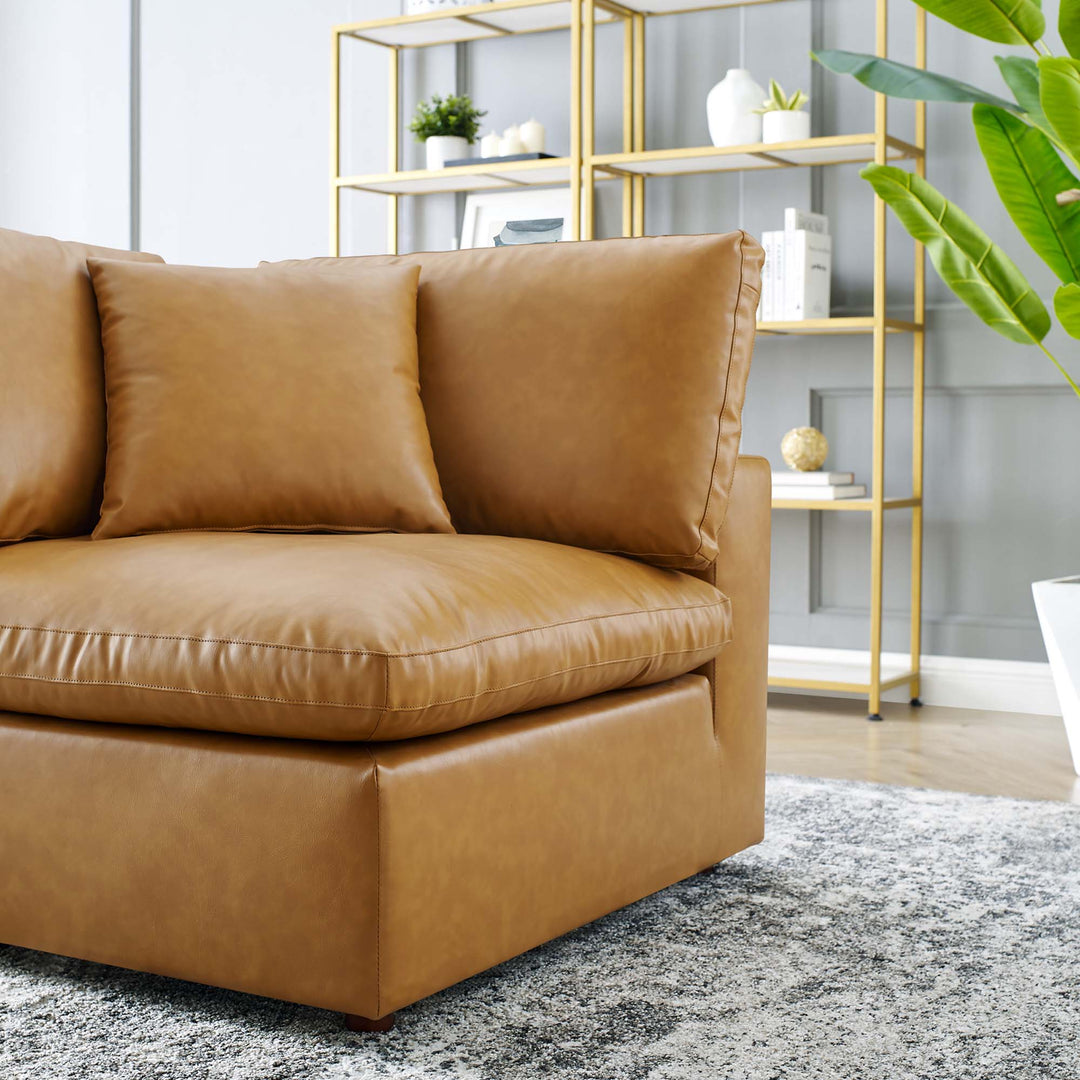 Cascade Deluxe Down-Filled Vegan Leather Corner Chair