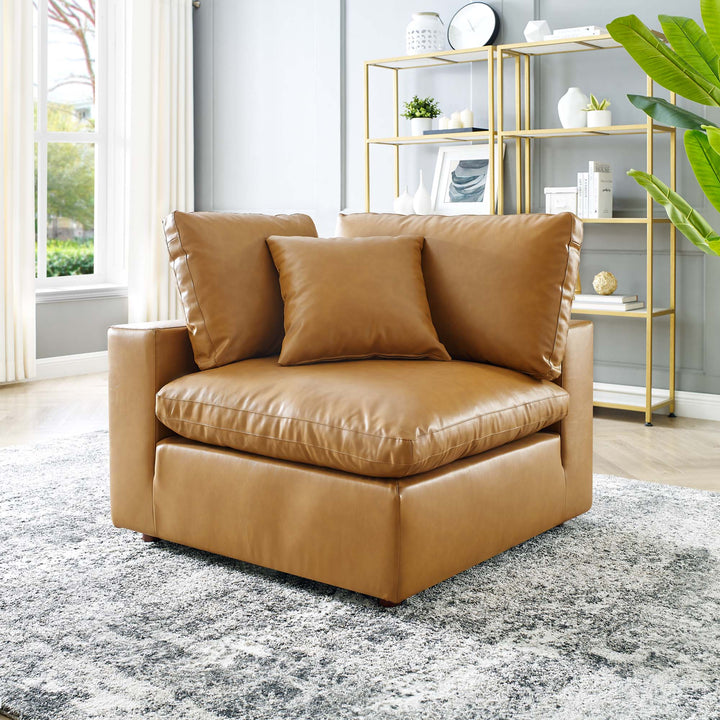 Cascade Deluxe Down-Filled Vegan Leather Corner Chair