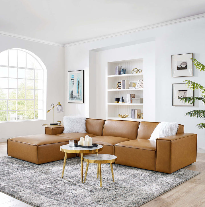 Revive 4-Piece Vegan Leather Sectional Sofa