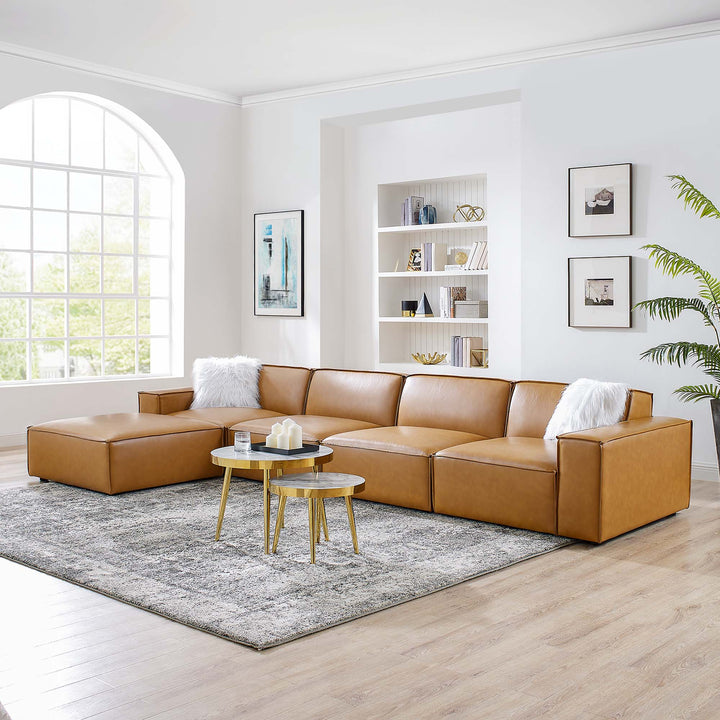 Revive 5-Piece Vegan Leather Sectional Sofa