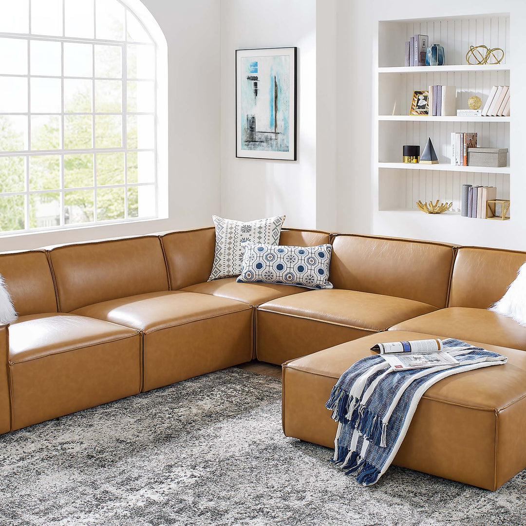 Revitalize 6-Piece Vegan Leather Sectional Sofa