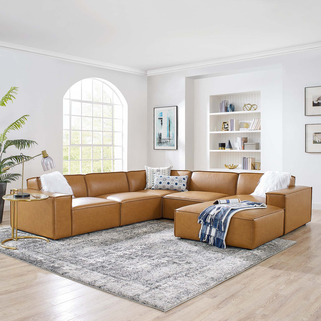 Revitalize 6-Piece Vegan Leather Sectional Sofa