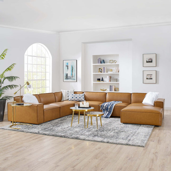 Revive 7-Piece Vegan Leather Sectional Sofa