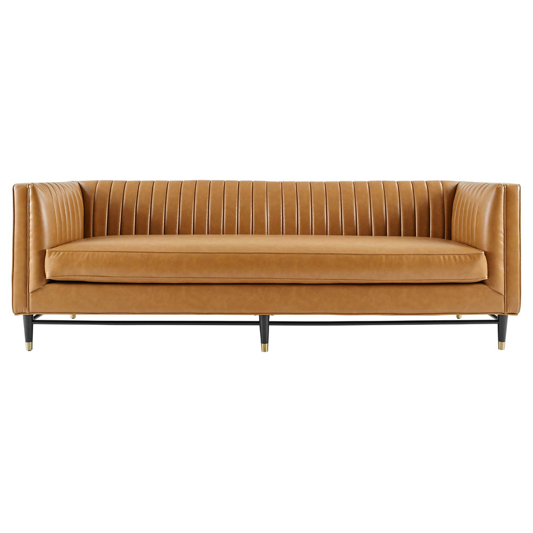 Distinct Chesterfield Tufted Vegan Leather Sofa