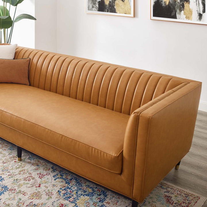 Distinct Chesterfield Tufted Vegan Leather Sofa