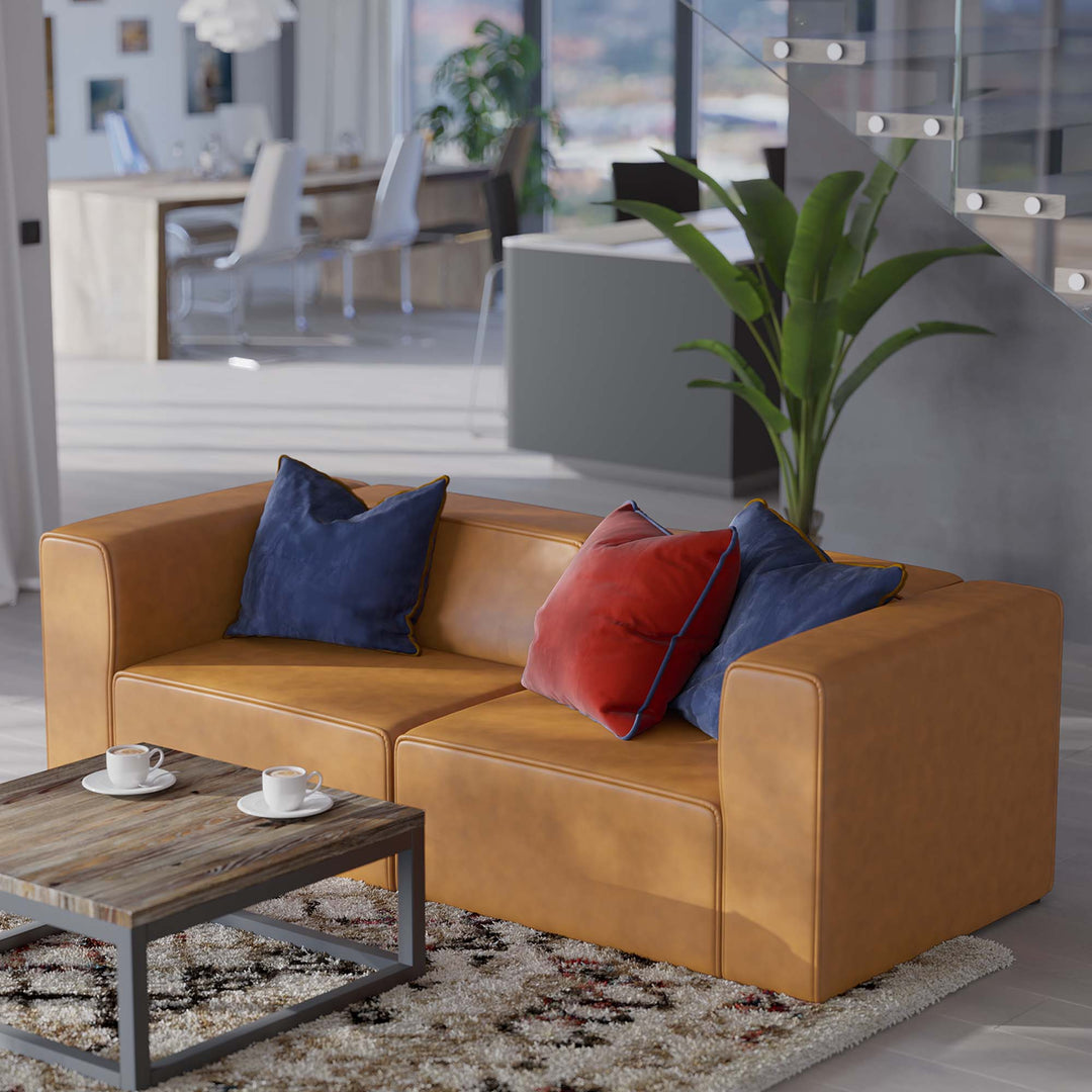 Mingle 2-Piece Vegan Leather Sectional Sofa Lounge