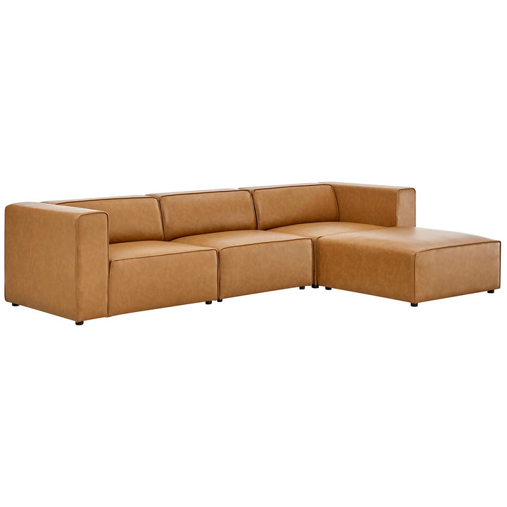 Merge Vegan Leather Sofa and Ottoman Set