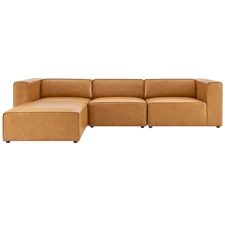 Merge Vegan Leather Sofa and Ottoman Set