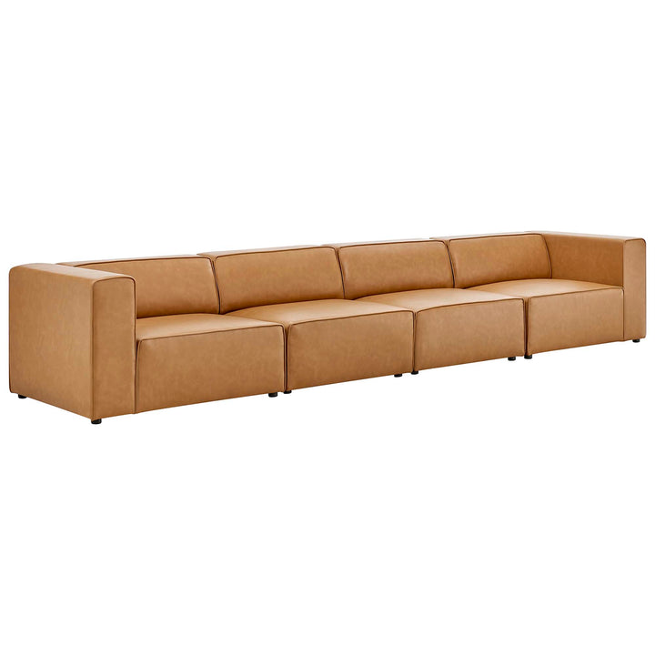 Mingle 4-Piece Vegan Leather Lounge Sofa