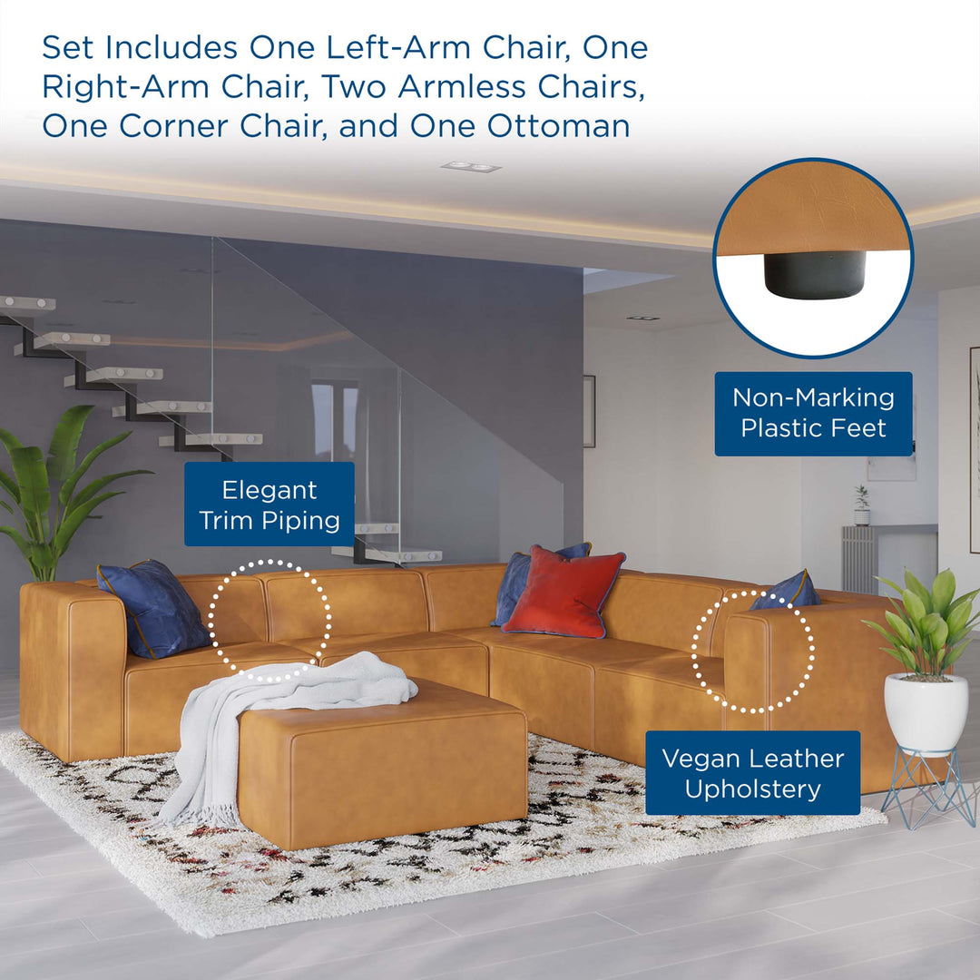 Mix 6-Piece Modern Leatherette Furniture Set