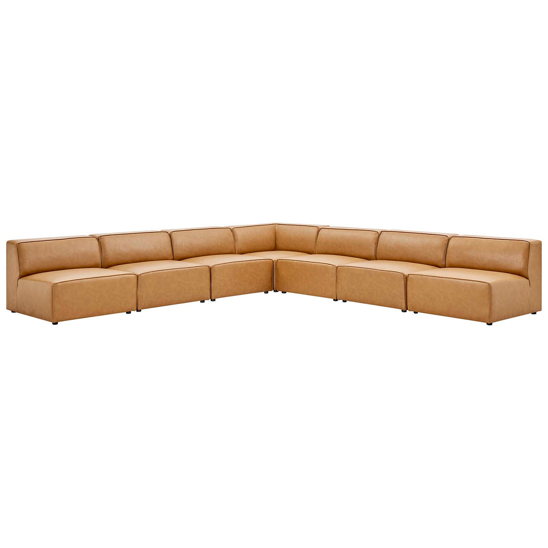 Mingle 7-Piece Vegan Leather Sofa Set