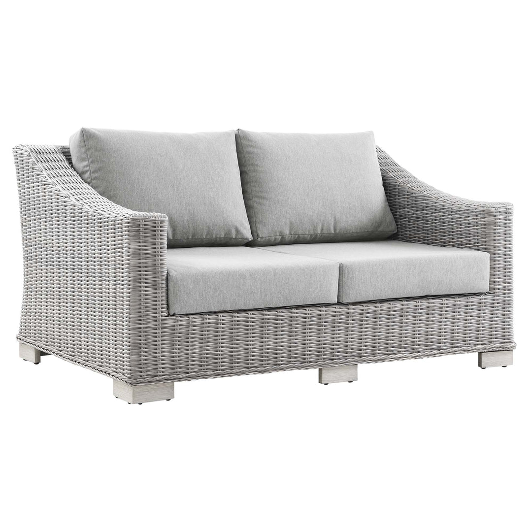 Cedar Outdoor Patio Wicker Rattan Loveseat