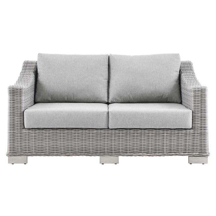 Cedar Outdoor Patio Wicker Rattan Loveseat