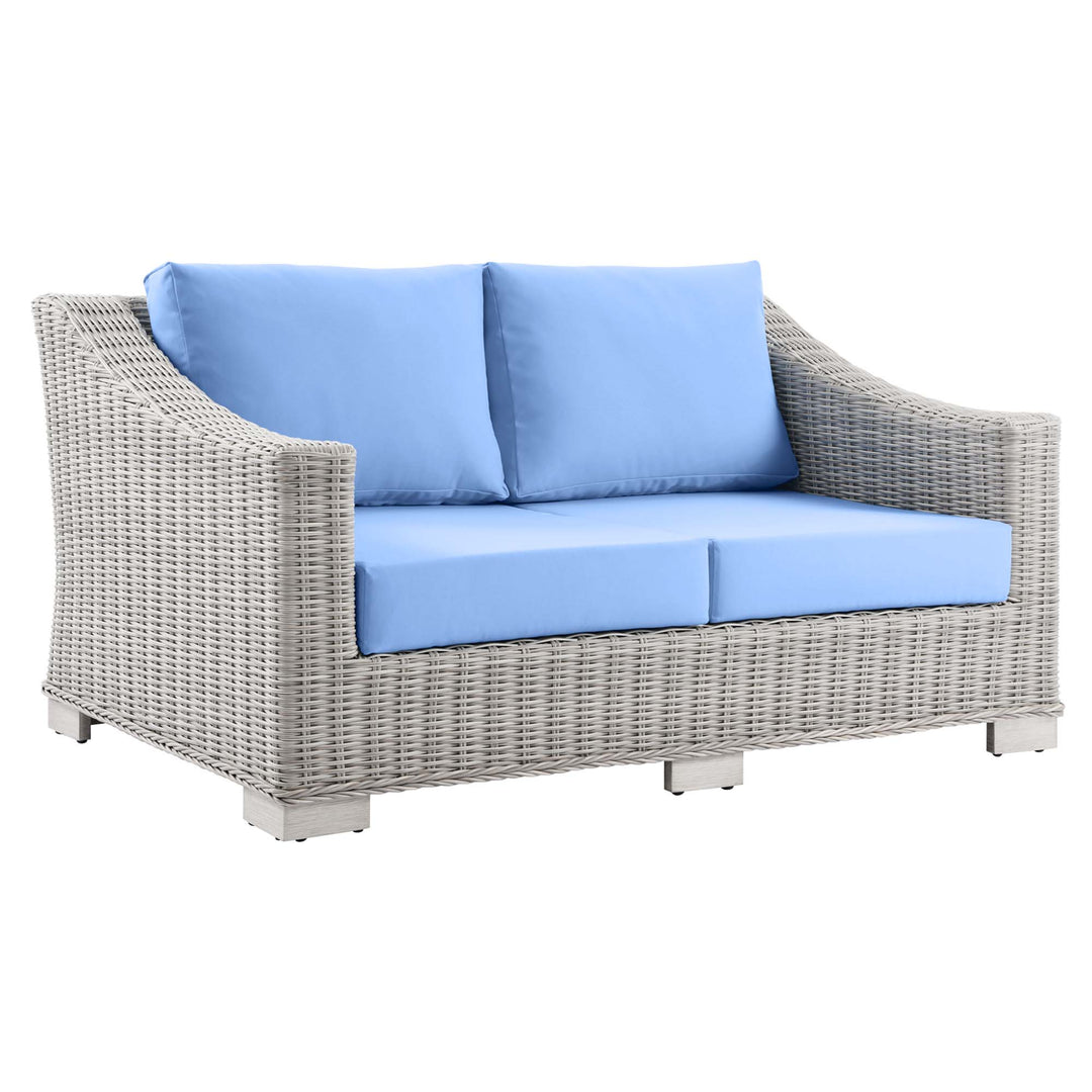 Cedar Outdoor Patio Wicker Rattan Loveseat