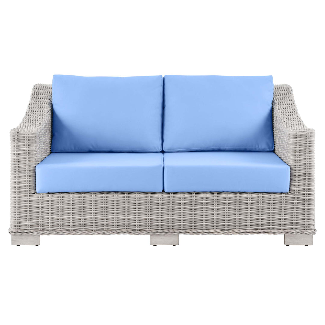 Cedar Outdoor Patio Wicker Rattan Loveseat