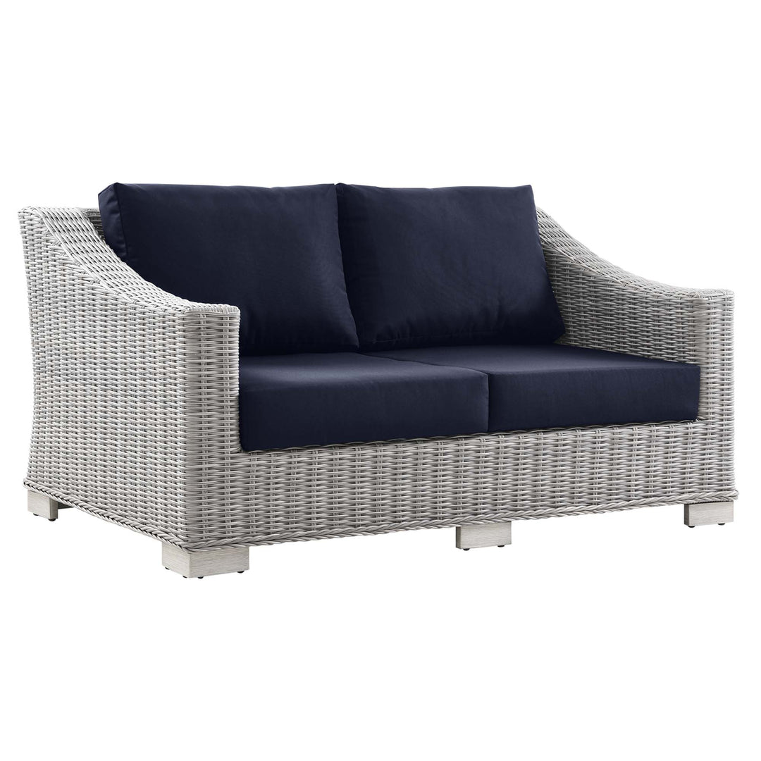 Cedar Outdoor Patio Wicker Rattan Loveseat