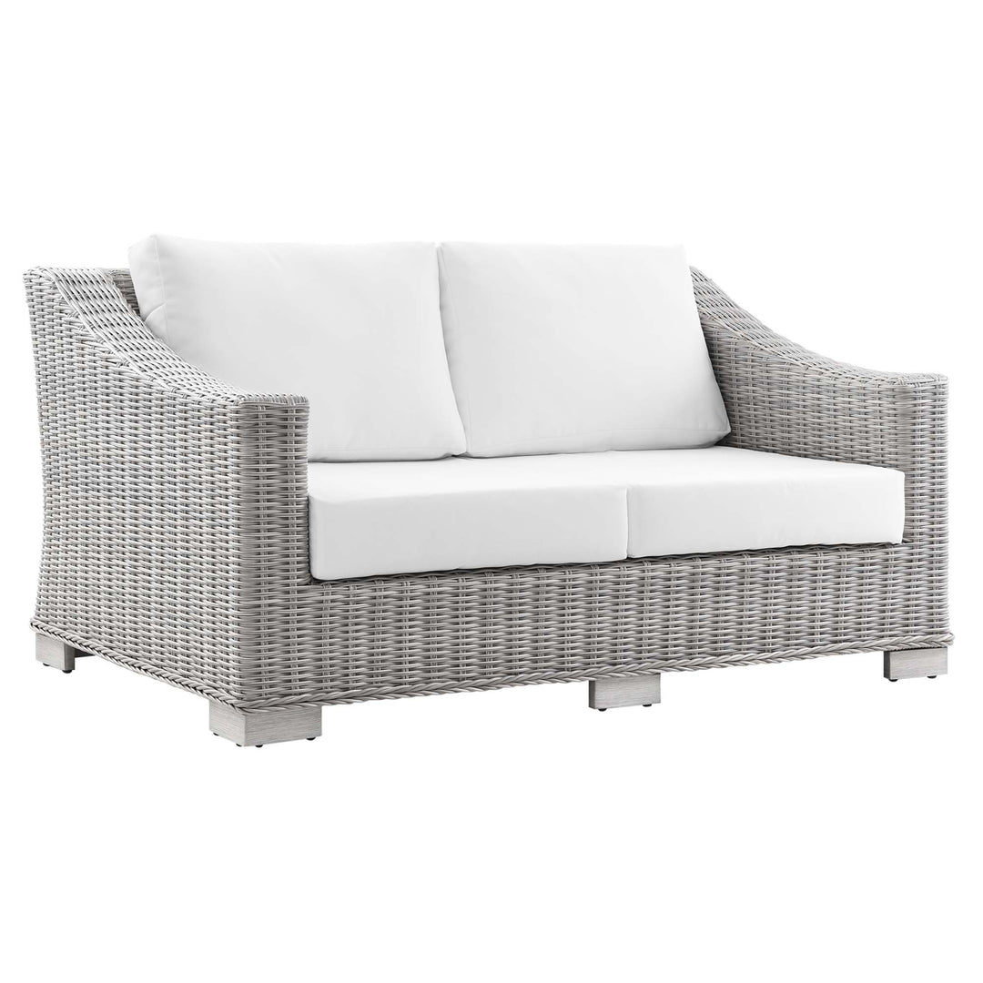 Cedar Outdoor Patio Wicker Rattan Loveseat