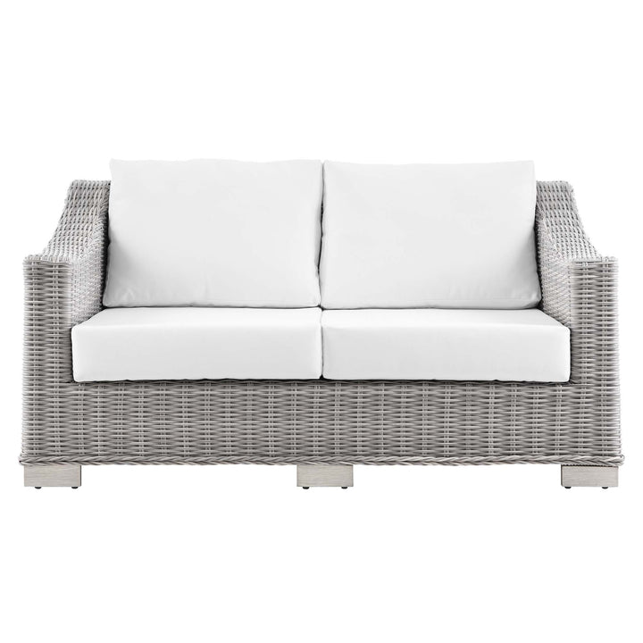 Cedar Outdoor Patio Wicker Rattan Loveseat