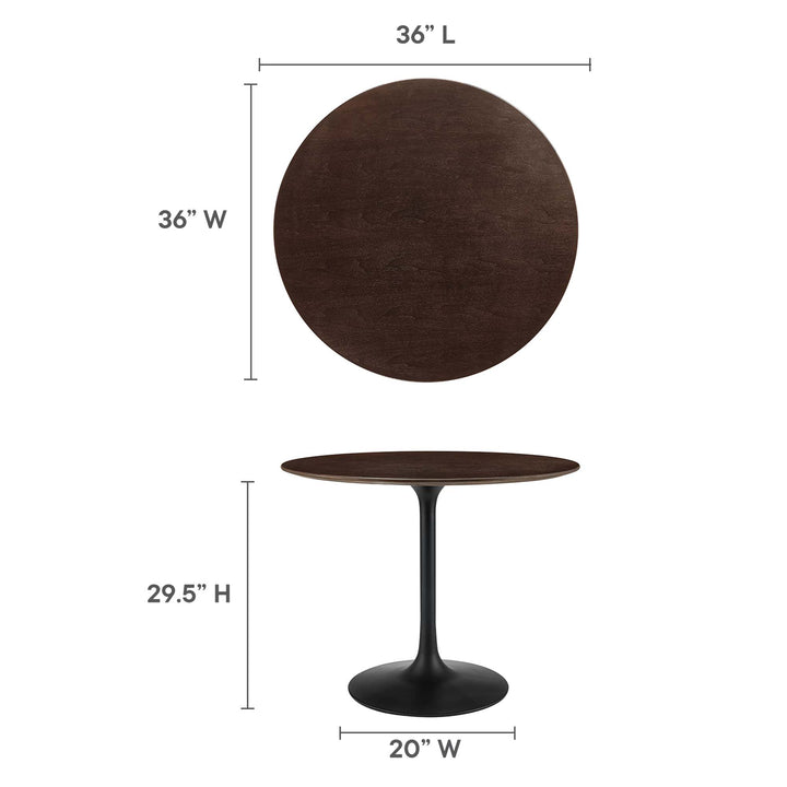 Luxe 36" Round Walnut Dining Table