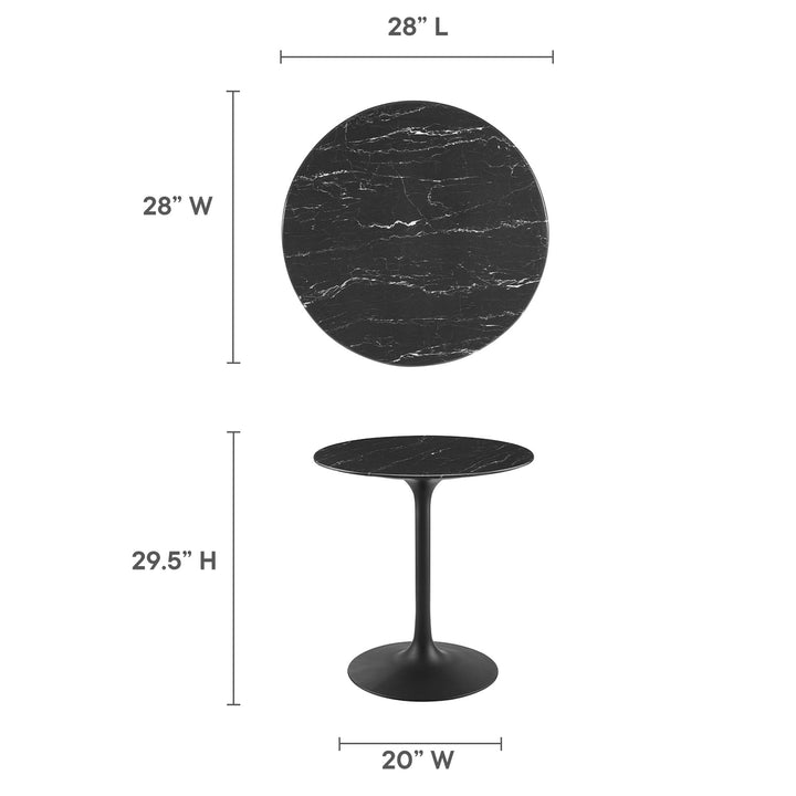 Luna 28" Round Replica Marble Dining Table