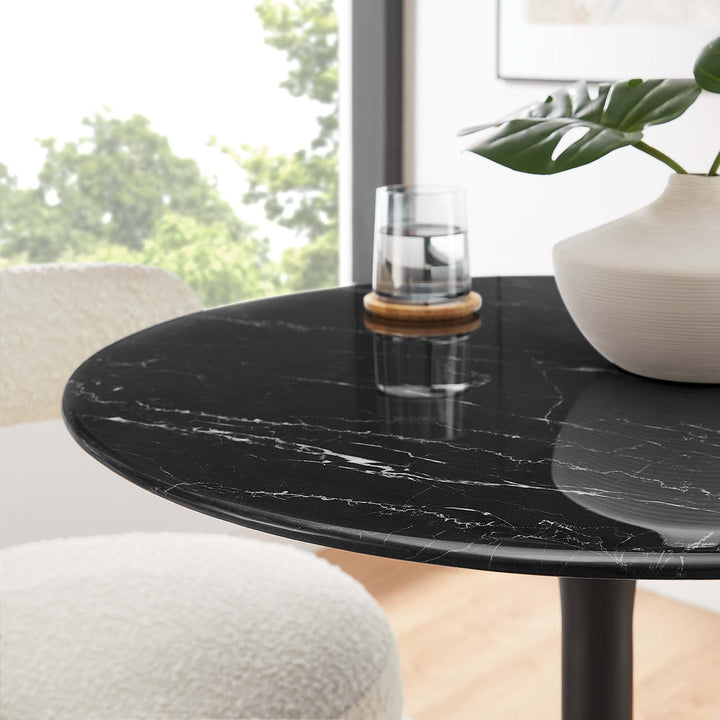 Luna 28" Round Replica Marble Dining Table