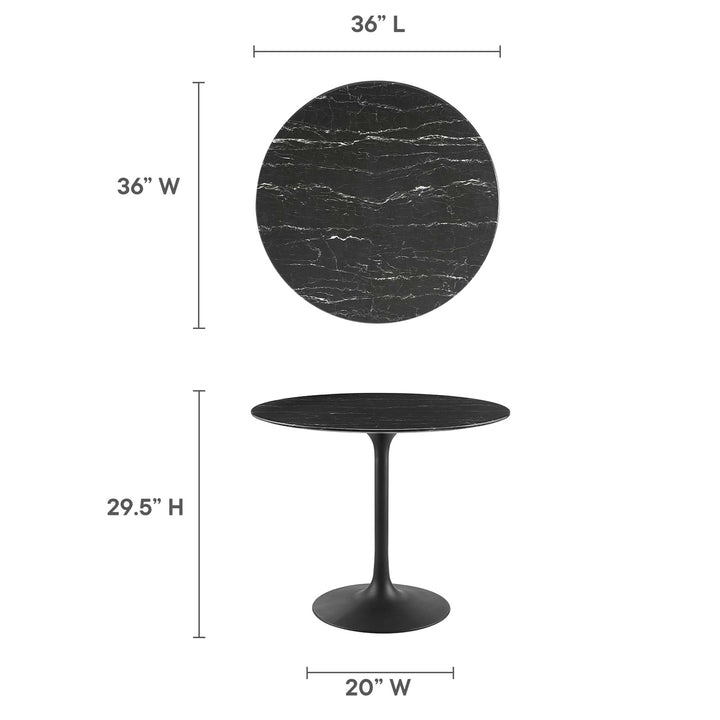 Lippa 36" Round Replica Marble Dining Table