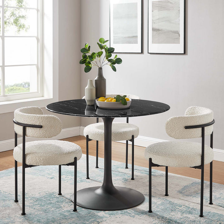 Linden 40" Round Resin Marble Dining Table