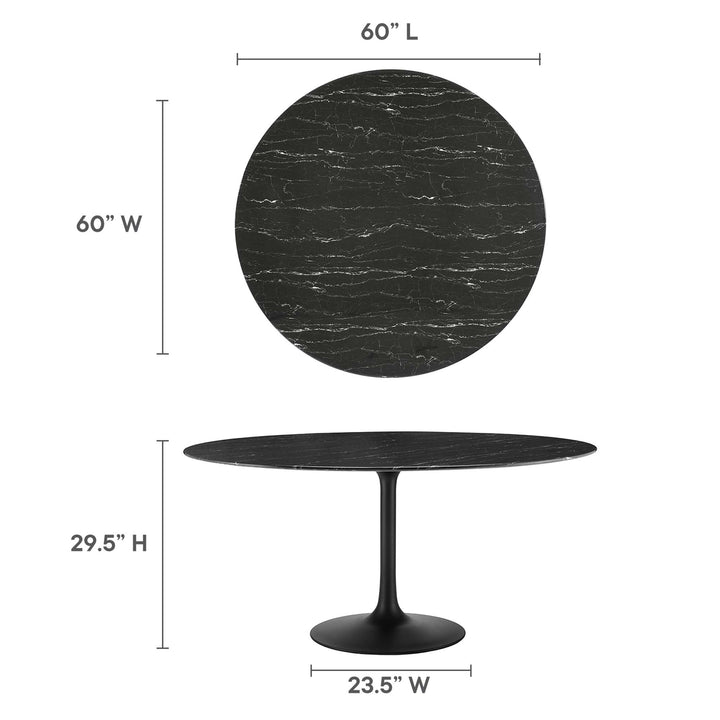 Lacey 60" Round faux Marble Dining Table