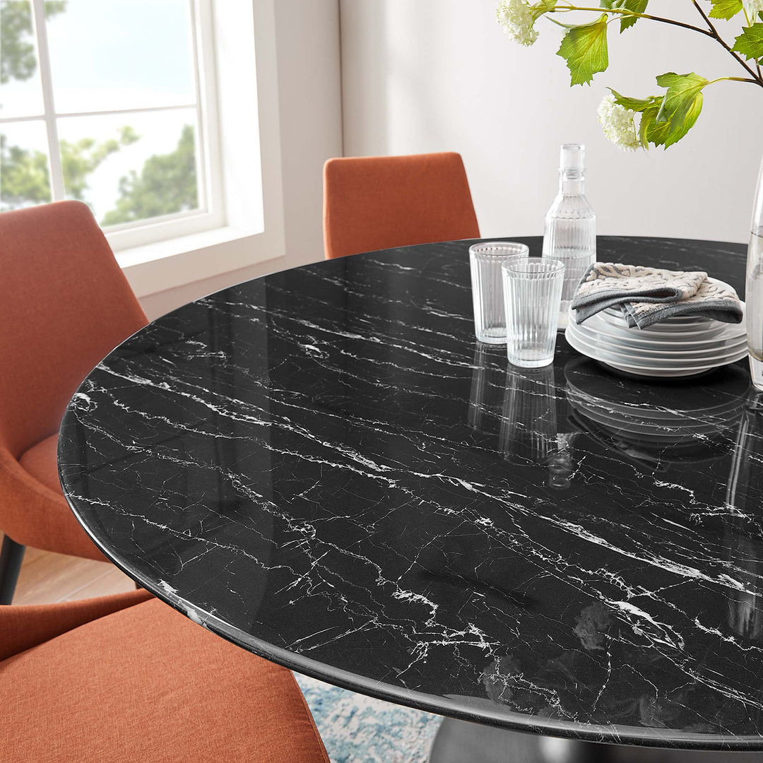 Lacey 60" Round faux Marble Dining Table