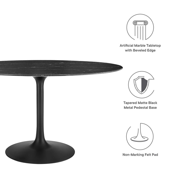 Lippa 54" Oval Onyx Dining Table