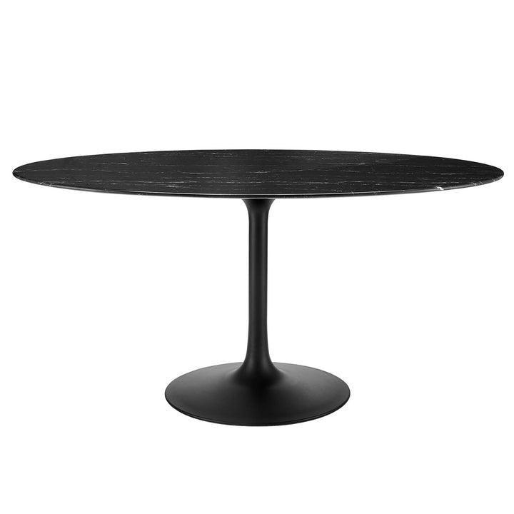 Livia 60" Oval Onyx Dining Table