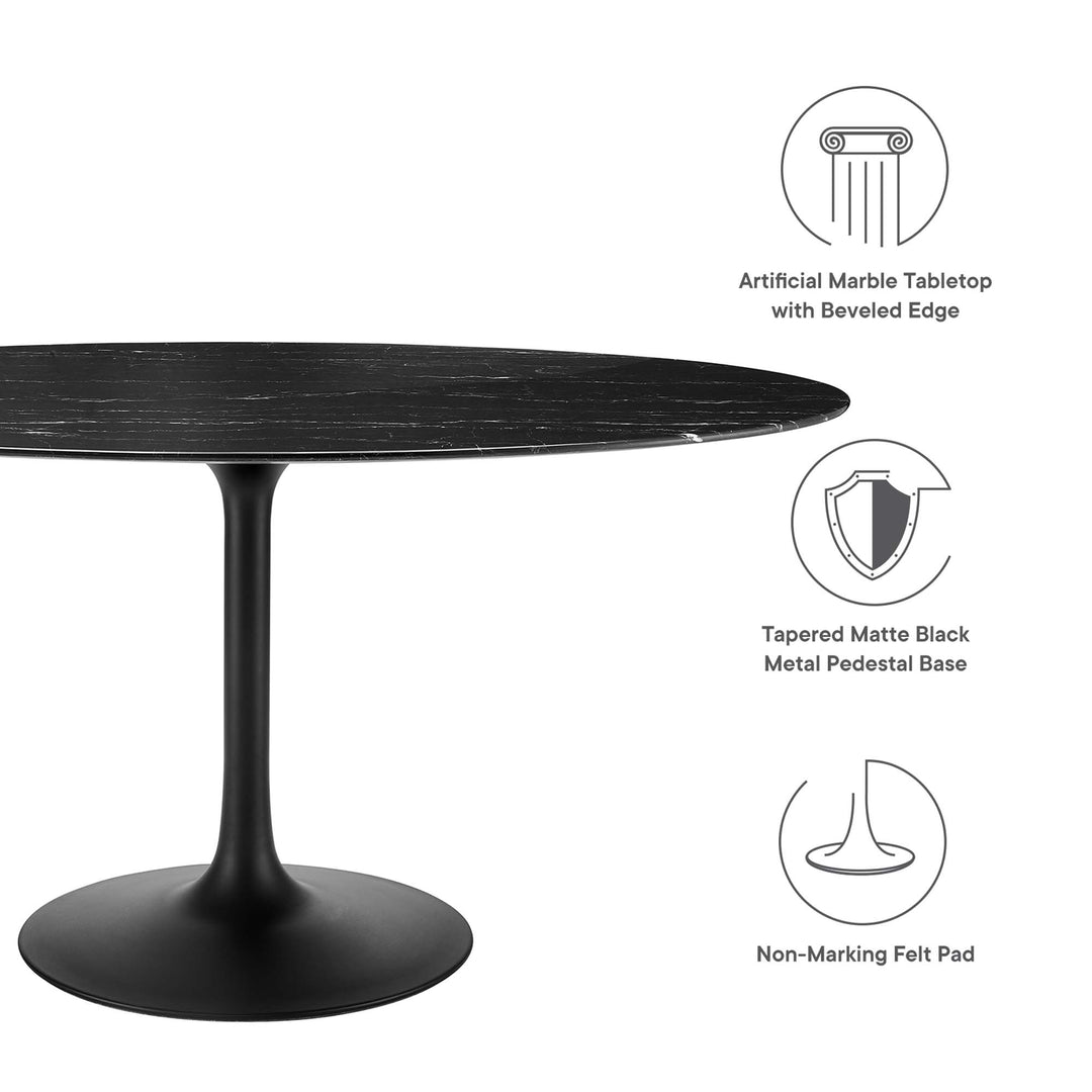 Livia 60" Oval Onyx Dining Table