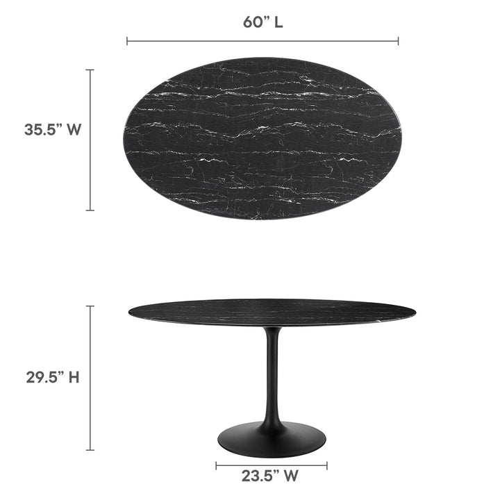 Livia 60" Oval Onyx Dining Table