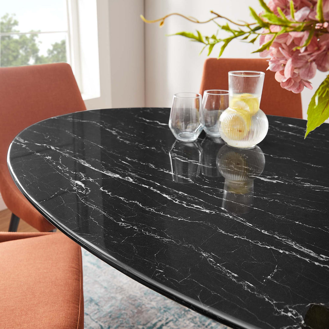 Livia 60" Oval Onyx Dining Table