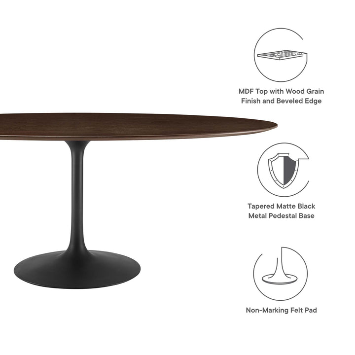 Lugano 78" Oval Wood Grain Dining Table