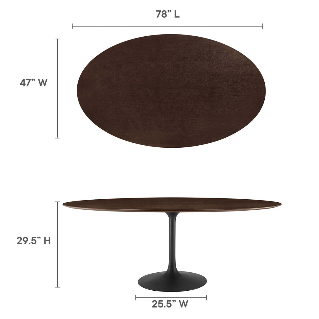 Lugano 78" Oval Wood Grain Dining Table