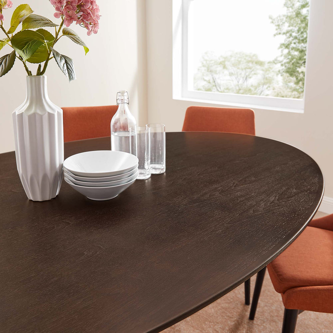 Lugano 78" Oval Wood Grain Dining Table