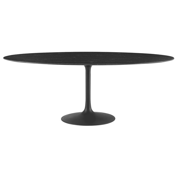 Lace 78" Oval Artificial Marble Dining Table