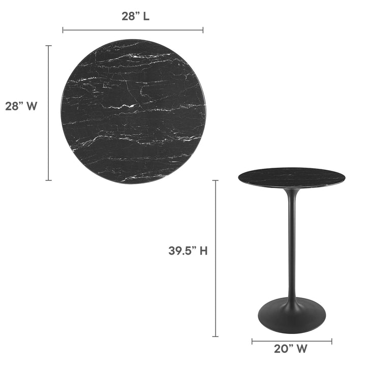 Luna 28" Round Replica Marble Bistro Table