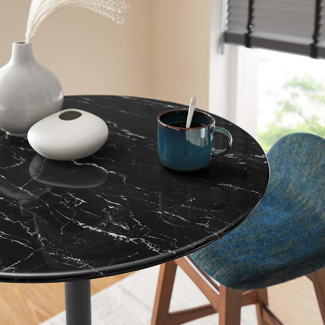 Luna 28" Round Replica Marble Bistro Table