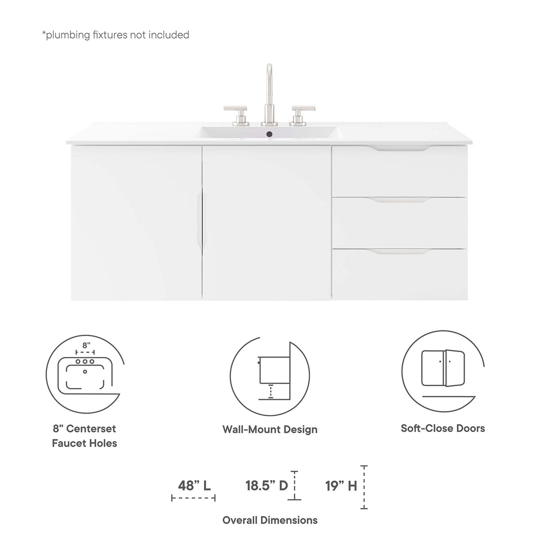 Vigorous 48" Double or Single Sink Compatible Bathroom Vanity Cabinet