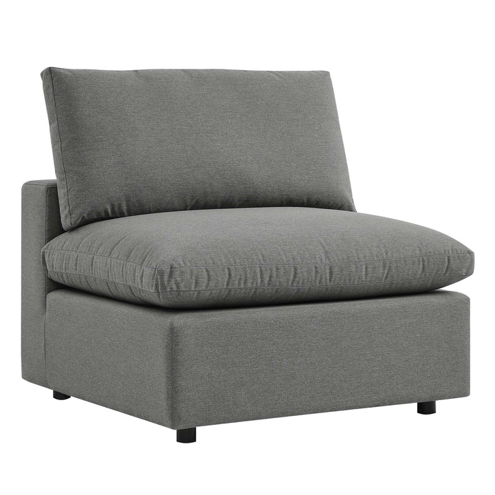 Cozy Overstuffed Outdoor Patio Armless Chair