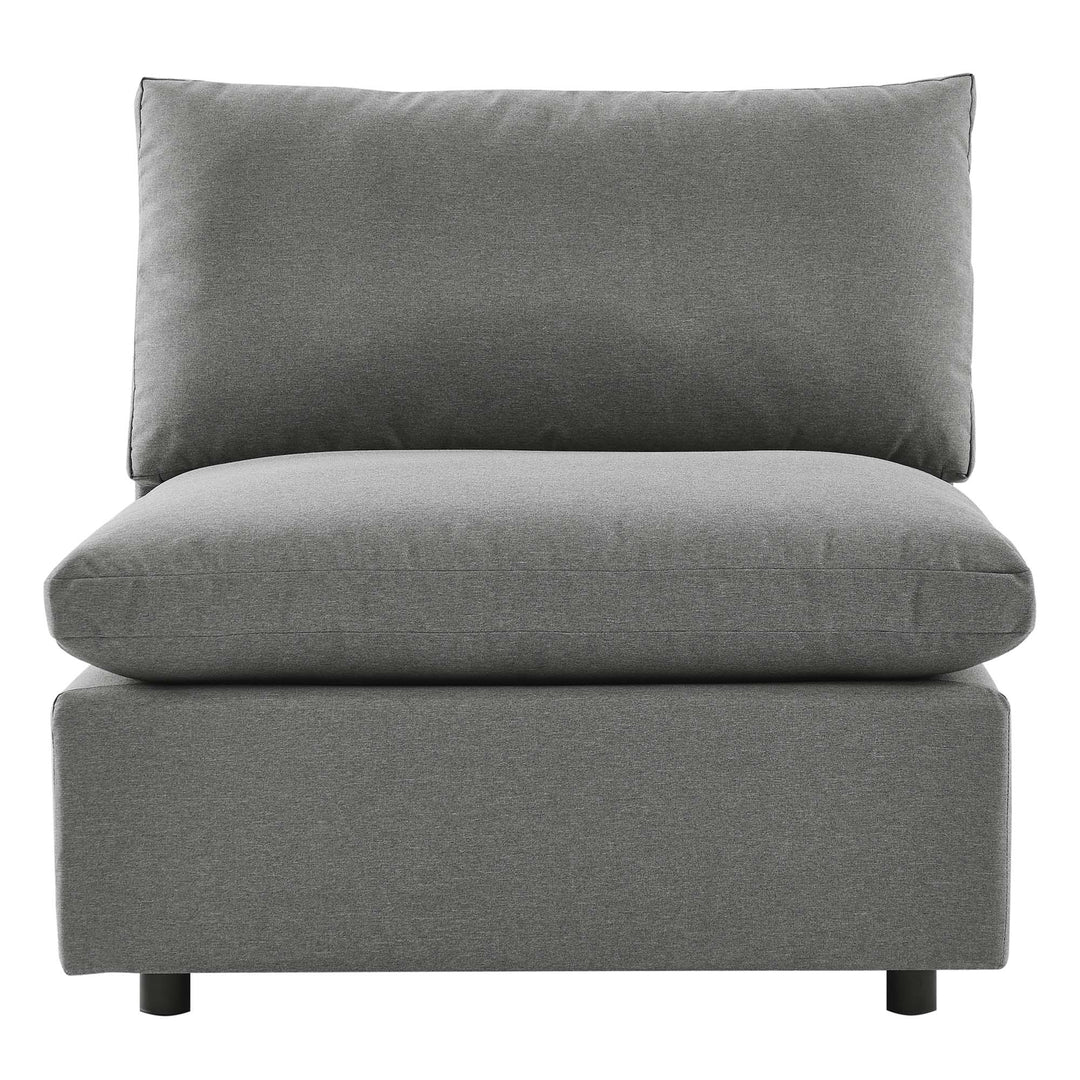 Cozy Overstuffed Outdoor Patio Armless Chair