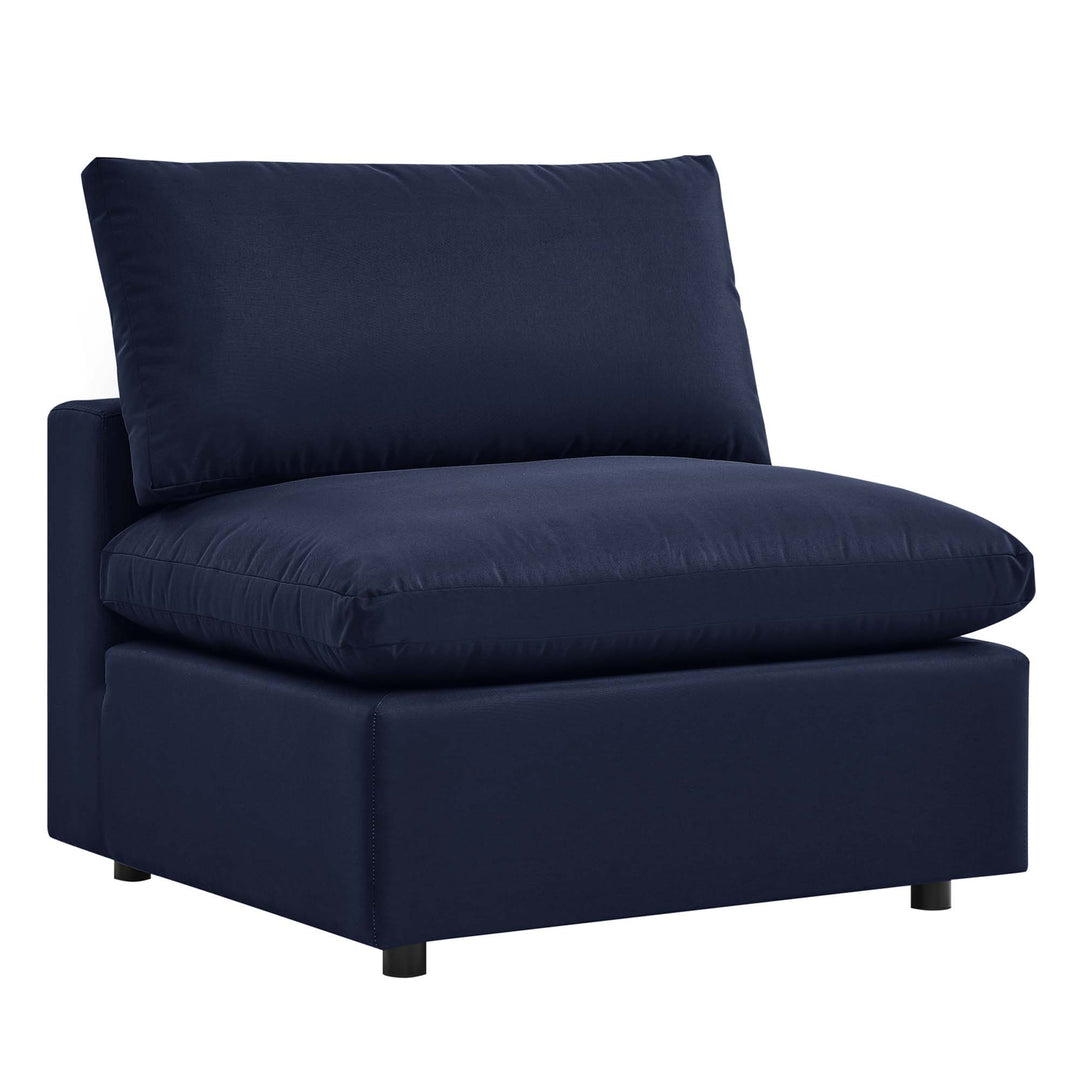 Cozy Overstuffed Outdoor Patio Armless Chair