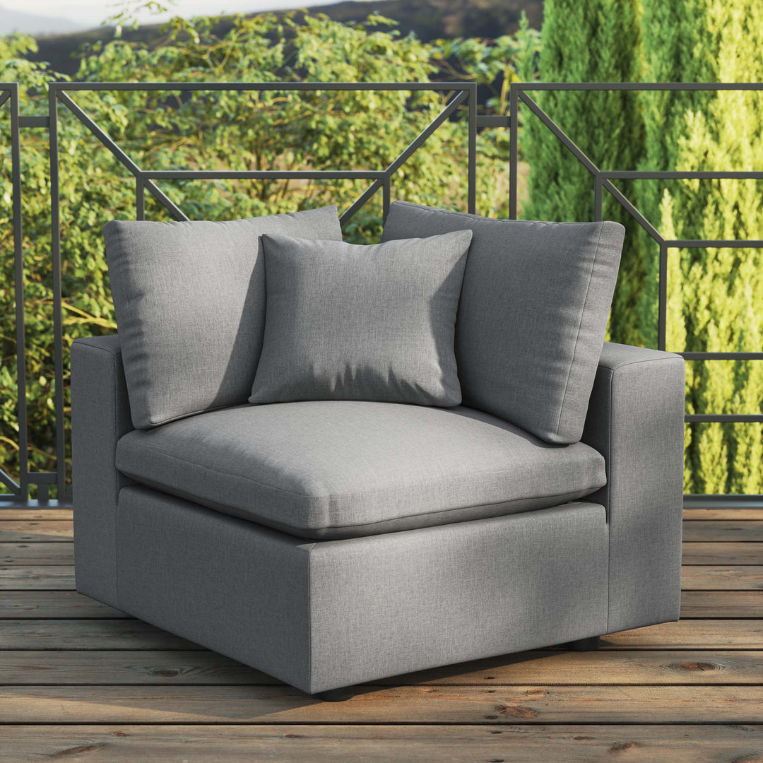 Comfy Overfilled Outdoor Patio Corner Chair