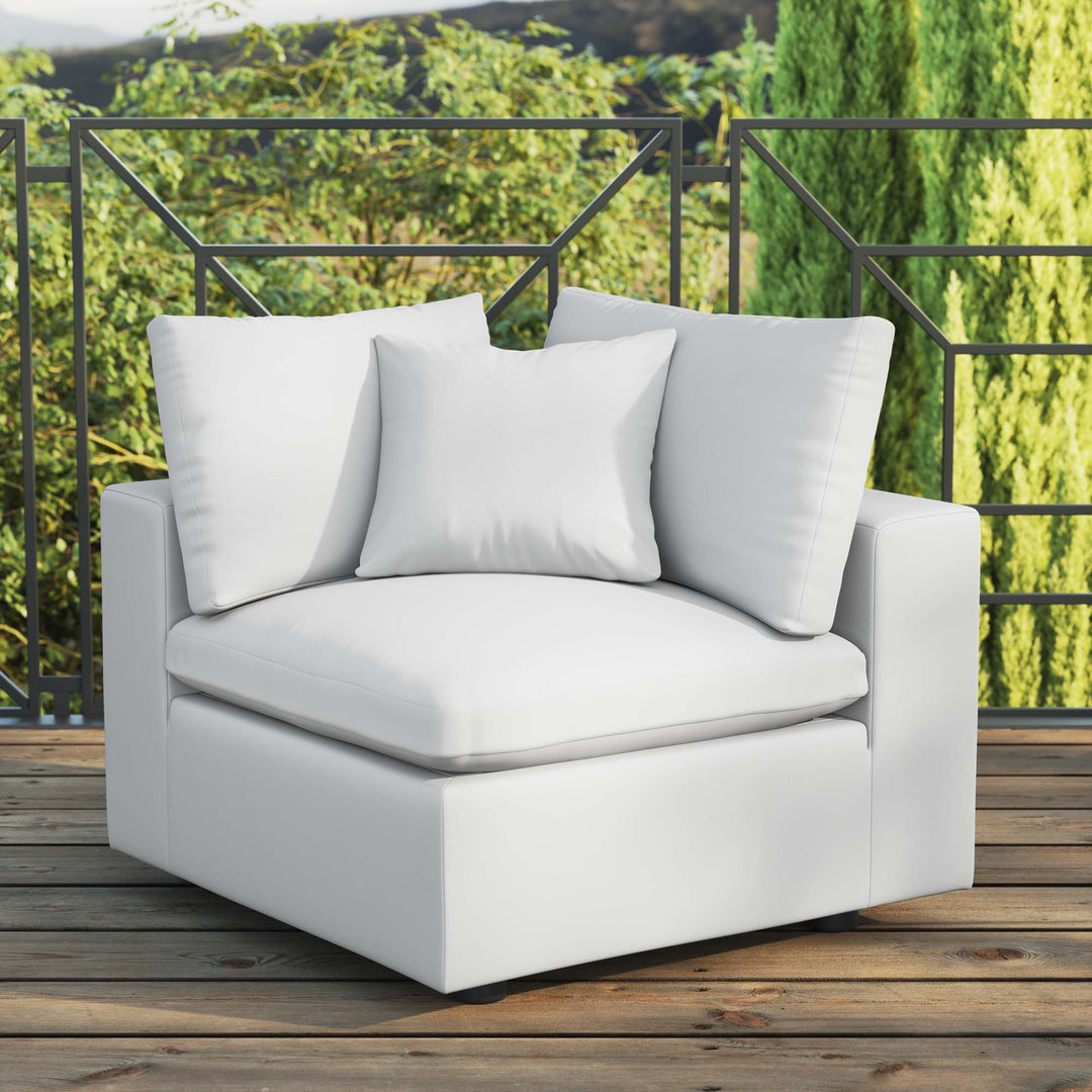 Comfy Overfilled Outdoor Patio Corner Chair